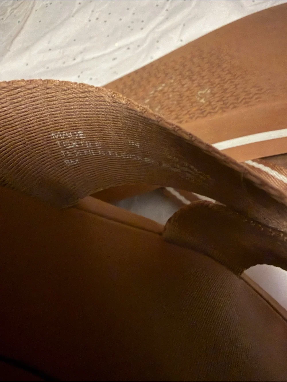 Michael Kors Brown and White Logo Crossband Slide Sandals